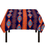 Blue And Orange Southwestern Print Tablecloth