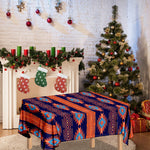 Blue And Orange Southwestern Print Tablecloth
