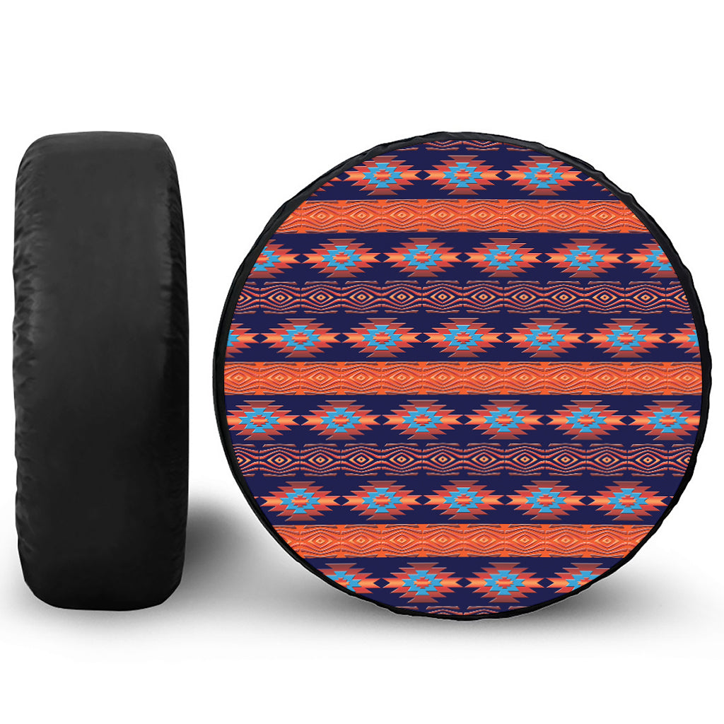 Blue And Orange Southwestern Print Tire Cover