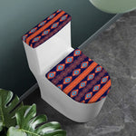 Blue And Orange Southwestern Print Toilet Lid And Tank Cover Set
