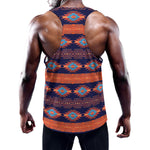 Blue And Orange Southwestern Print Training Tank Top