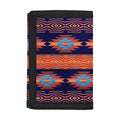 Blue And Orange Southwestern Print Trifold Wallet