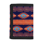 Blue And Orange Southwestern Print Trifold Wallet