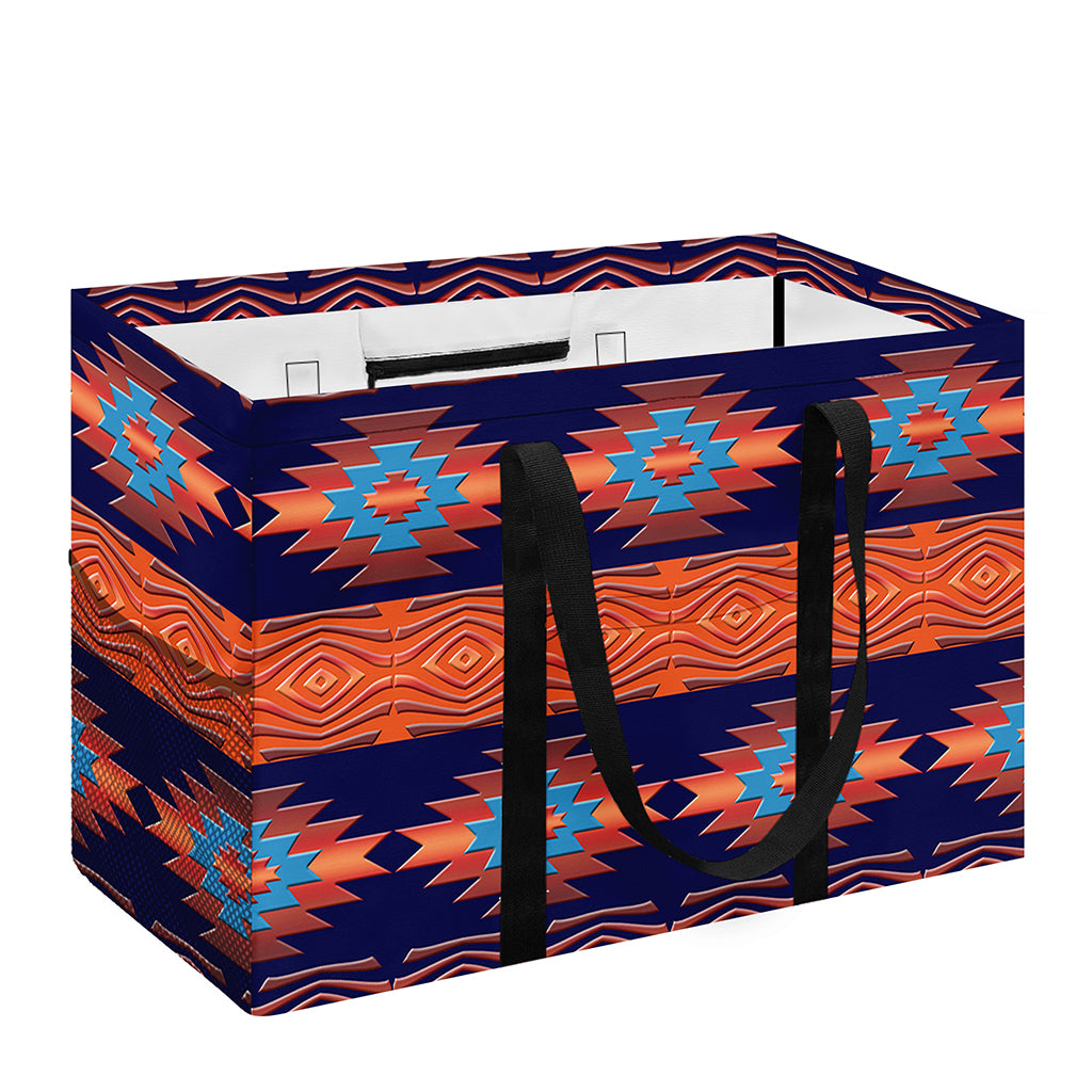 Blue And Orange Southwestern Print Utility Tote Bag