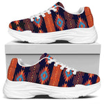 Blue And Orange Southwestern Print White Chunky Shoes