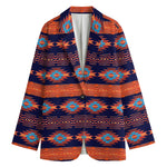 Blue And Orange Southwestern Print Women's Blazer