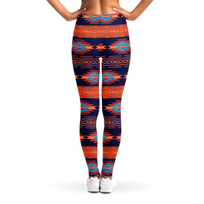 Blue And Orange Southwestern Print Women's Leggings