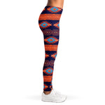 Blue And Orange Southwestern Print Women's Leggings