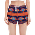 Blue And Orange Southwestern Print Women's Split Running Shorts