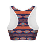 Blue And Orange Southwestern Print Women's Sports Bra
