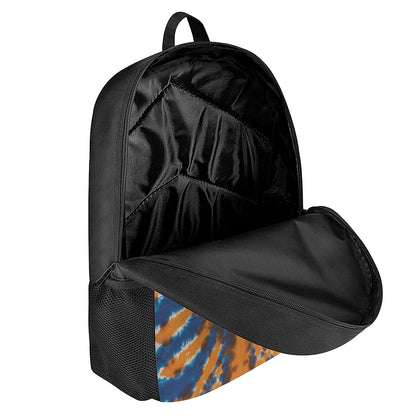 Blue And Orange Spider Tie Dye Print 17 Inch Backpack