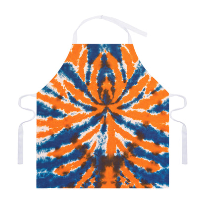 Blue And Orange Spider Tie Dye Print Adjustable Apron