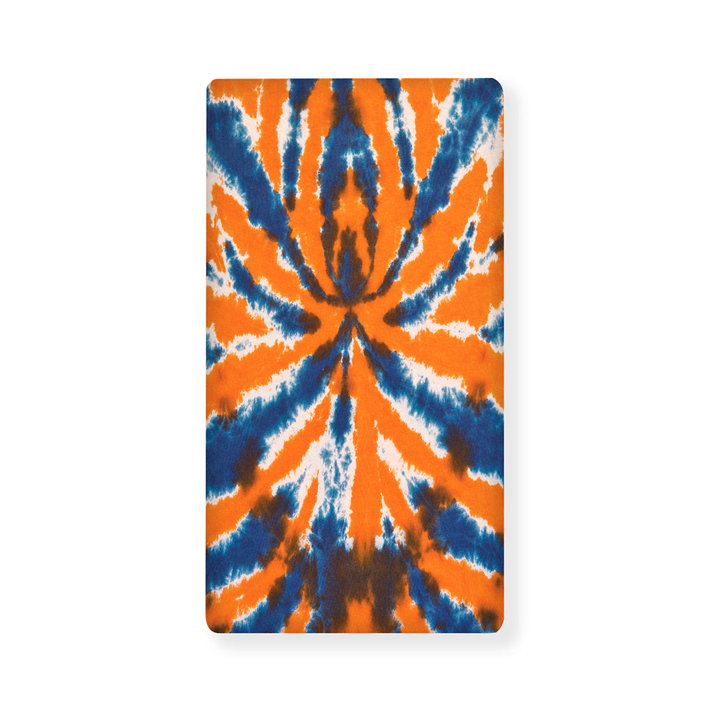 Blue And Orange Spider Tie Dye Print Baby Crib Sheet