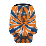 Blue And Orange Spider Tie Dye Print Baby Seat Cover