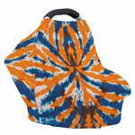 Blue And Orange Spider Tie Dye Print Baby Seat Cover
