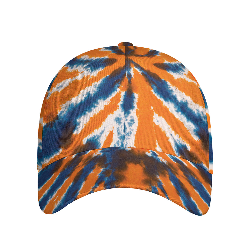 Blue And Orange Spider Tie Dye Print Baseball Cap