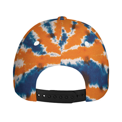 Blue And Orange Spider Tie Dye Print Baseball Cap