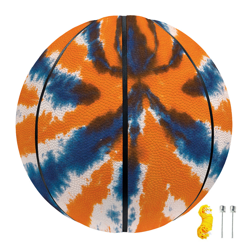 Blue And Orange Spider Tie Dye Print Basketball