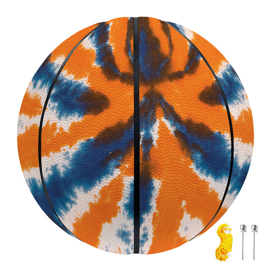 Blue And Orange Spider Tie Dye Print Basketball