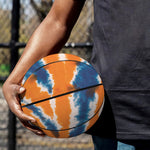 Blue And Orange Spider Tie Dye Print Basketball