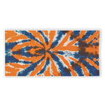 Blue And Orange Spider Tie Dye Print Beach Towel