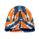 Blue And Orange Spider Tie Dye Print Beanie