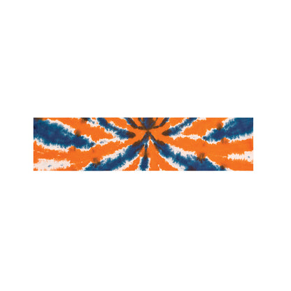 Blue And Orange Spider Tie Dye Print Bed Runner