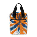 Blue And Orange Spider Tie Dye Print Bible Tote Bag