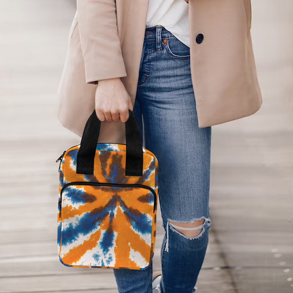Blue And Orange Spider Tie Dye Print Bible Tote Bag