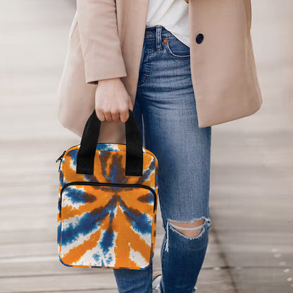 Blue And Orange Spider Tie Dye Print Bible Tote Bag