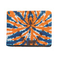 Blue And Orange Spider Tie Dye Print Bifold Wallet