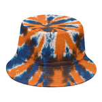 Blue And Orange Spider Tie Dye Print Bucket Hat