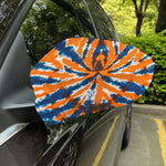 Blue And Orange Spider Tie Dye Print Car Side Mirror Covers