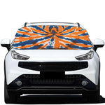 Blue And Orange Spider Tie Dye Print Car Windshield Snow Cover