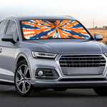 Blue And Orange Spider Tie Dye Print Car Windshield Sun Shade