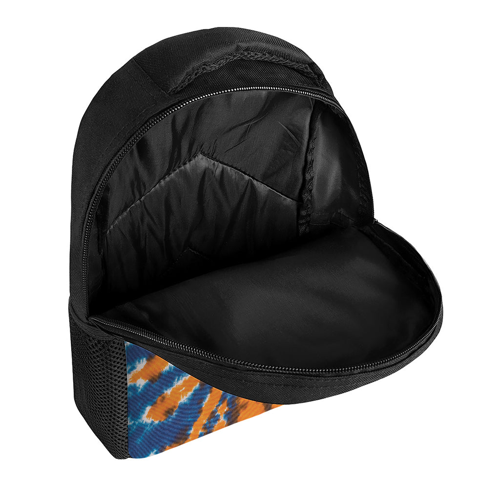 Blue And Orange Spider Tie Dye Print Casual Backpack