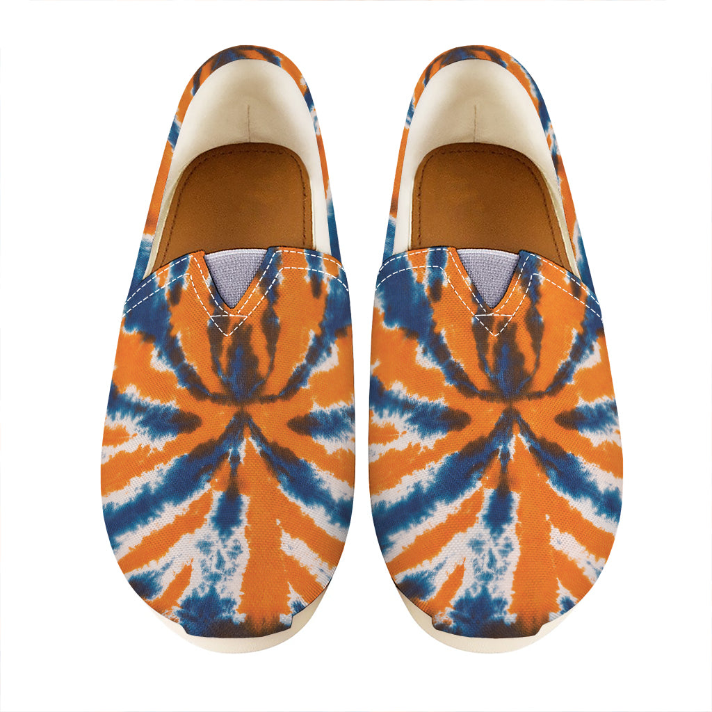 Blue And Orange Spider Tie Dye Print Casual Shoes