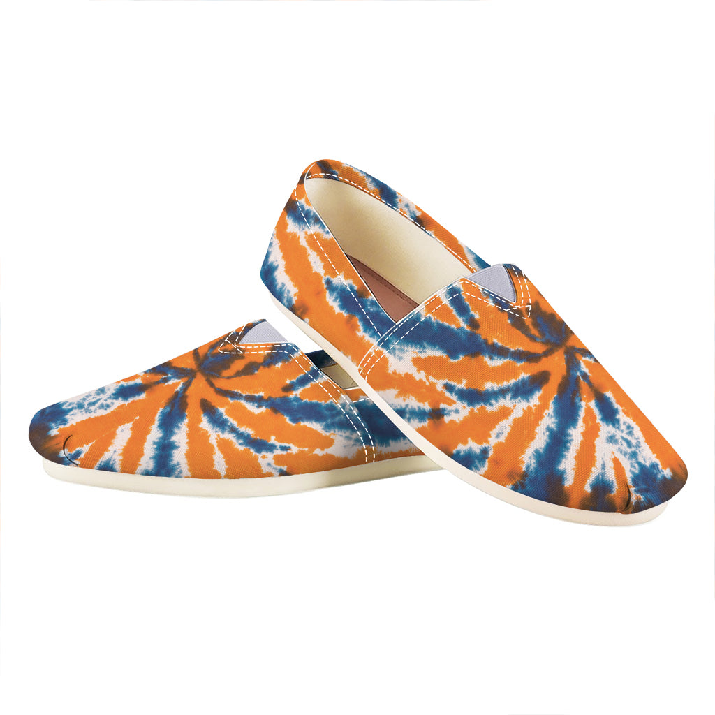 Blue And Orange Spider Tie Dye Print Casual Shoes