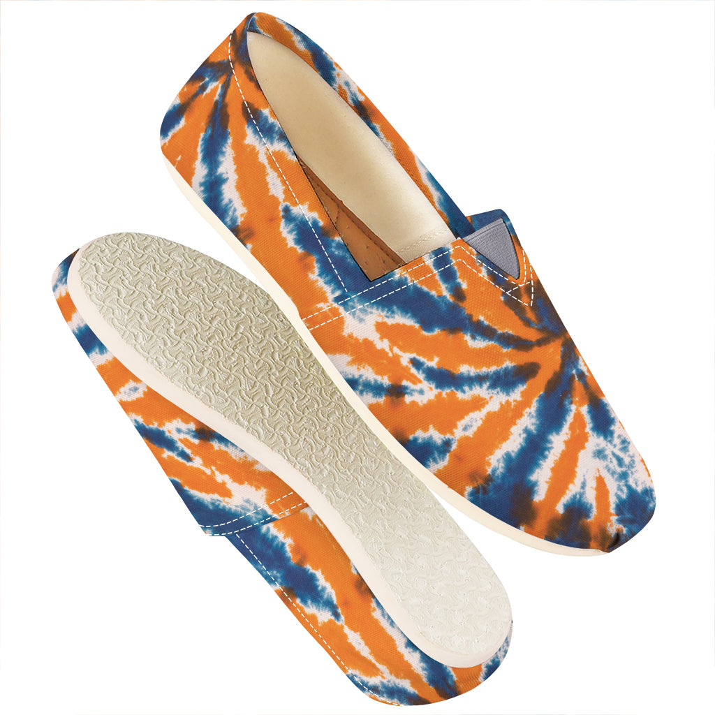 Blue And Orange Spider Tie Dye Print Casual Shoes