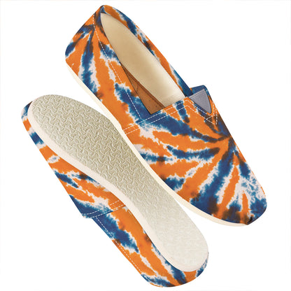 Blue And Orange Spider Tie Dye Print Casual Shoes