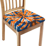 Blue And Orange Spider Tie Dye Print Chair Cushion Cover