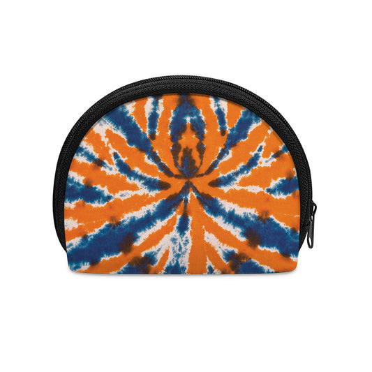 Blue And Orange Spider Tie Dye Print Coin Purse