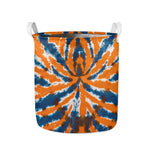 Blue And Orange Spider Tie Dye Print Collapsible Laundry Basket