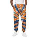 Blue And Orange Spider Tie Dye Print Cotton Pants