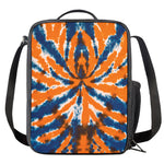 Blue And Orange Spider Tie Dye Print Crossbody Lunch Bag