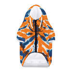 Blue And Orange Spider Tie Dye Print Dog Zip Up Hoodie