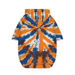 Blue And Orange Spider Tie Dye Print Dog Zip Up Hoodie