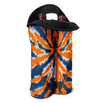 Blue And Orange Spider Tie Dye Print Double Neoprene Wine Tote