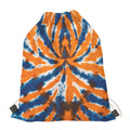 Blue And Orange Spider Tie Dye Print Drawstring Bag