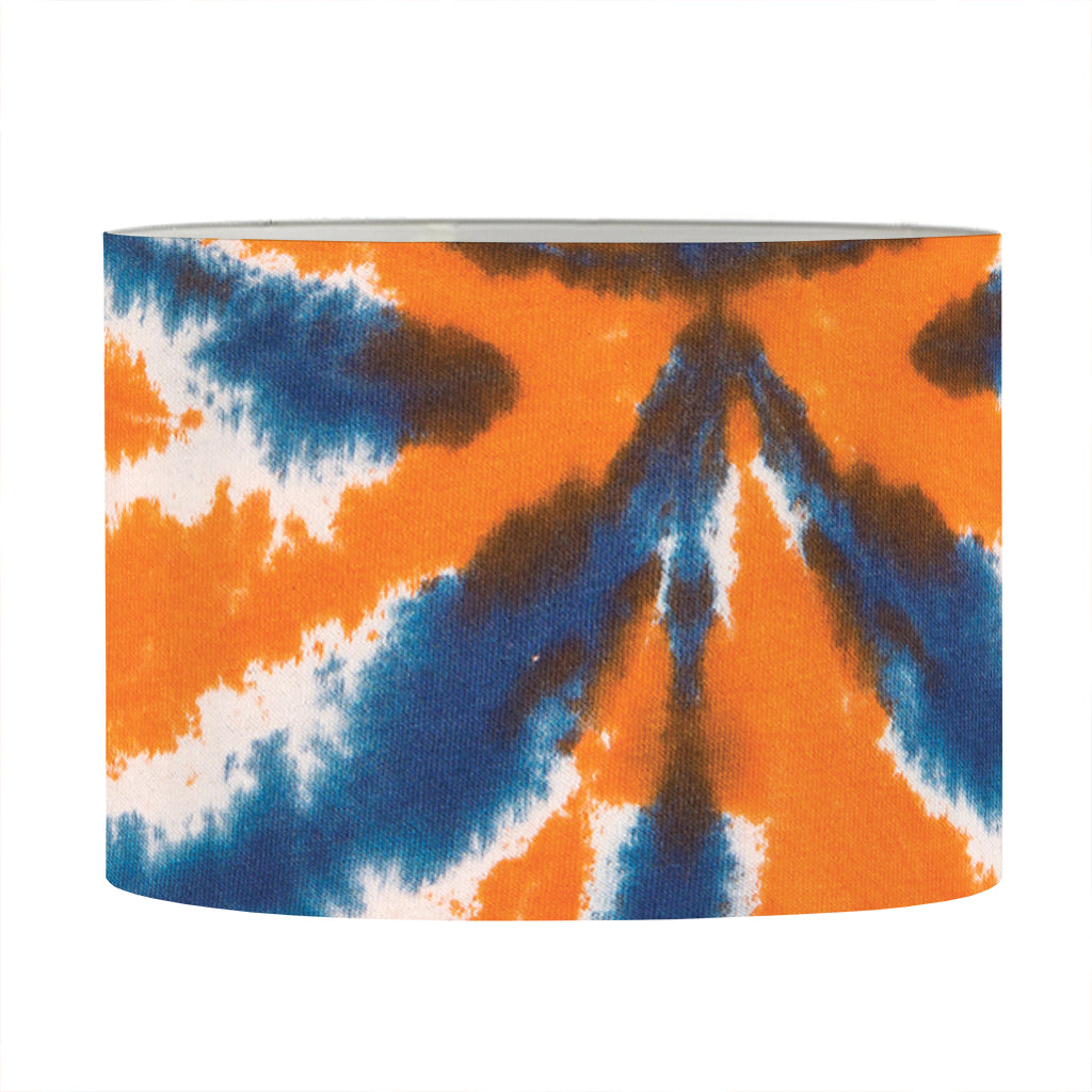 Blue And Orange Spider Tie Dye Print Drum Lamp Shade